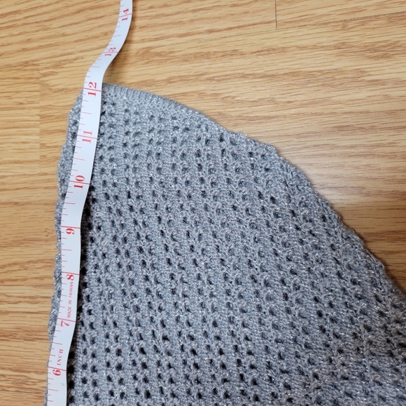 Womens Elle Sweater Gray Silver Metallic light weight short sleeve Size … - Picture 10 of 12